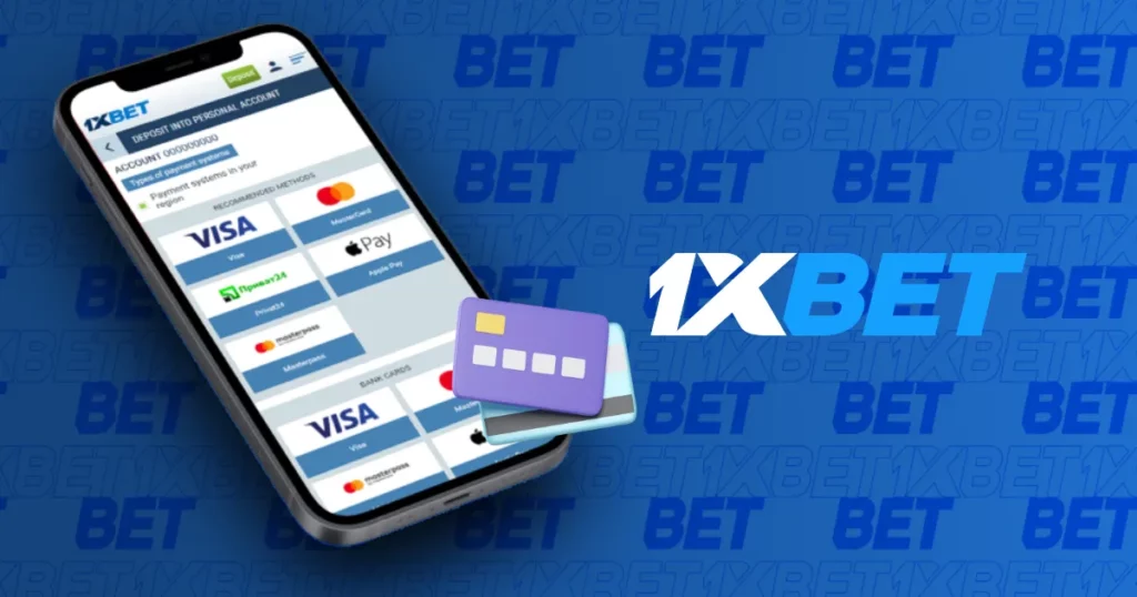 Payment Methods available in application from 1xBet Malaysia