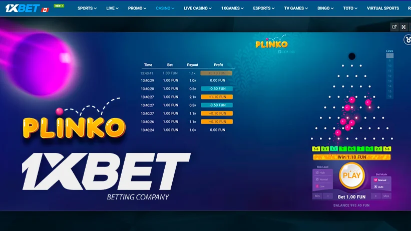 Plinko game at 1xBet Malaysia
